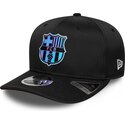 bone-curvo-preto-snapback-con-logo-multicolor-9seventy-stretch-snap-tpu-da-fc-barcelona-laliga-da-new-era