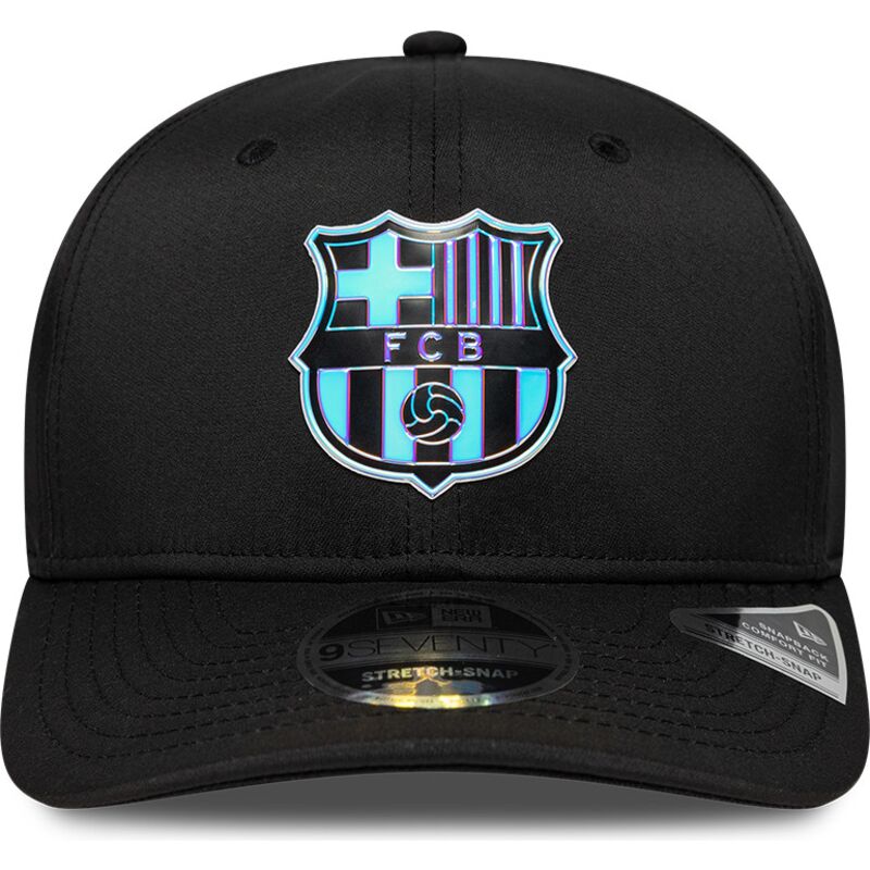 bone-curvo-preto-snapback-con-logo-multicolor-9seventy-stretch-snap-tpu-da-fc-barcelona-laliga-da-new-era