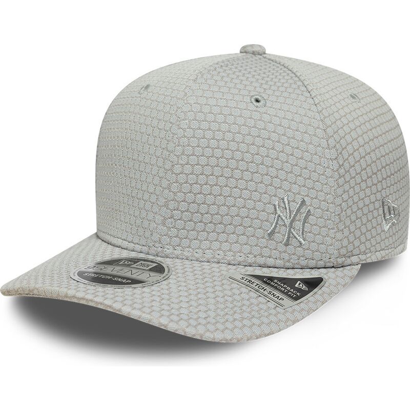 bone-curvo-cinza-snapback-com-logo-cinza-9seventy-stretch-snap-mesh-flawless-da-new-york-yankees-mlb-da-new-era