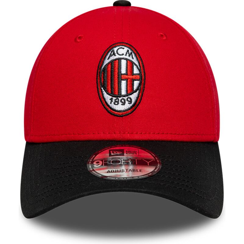 bone-curvo-vermelho-e-preto-ajustavel-9forty-contrast-da-ac-milan-serie-a-da-new-era bone-curvo-vermelho-e-preto-ajustavel-9forty-contrast-da-ac-milan-serie-a-da-new-era