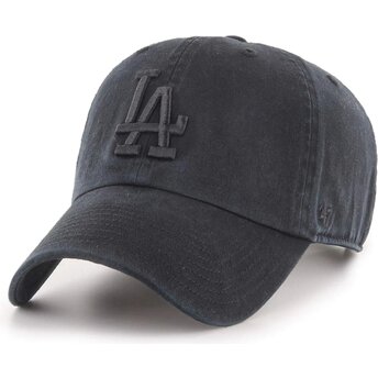 Boné curvo preto ajustável com logo preto Clean Up Tonal da Los Angeles Dodgers MLB da 47 Brand
