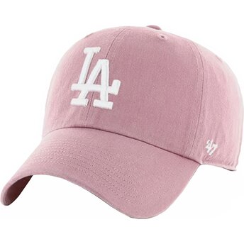 Boné curvo rosa ajustável Clean Up Mauve da Los Angeles Dodgers MLB da 47 Brand