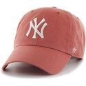 bone-curvo-vermelho-claro-ajustavel-clean-up-no-loop-label-island-red-da-new-york-yankees-mlb-da-47-brand
