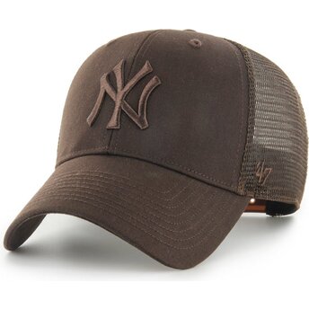 Boné trucker castanho com logo castanho MVP Branson da New York Yankees MLB da 47 Brand
