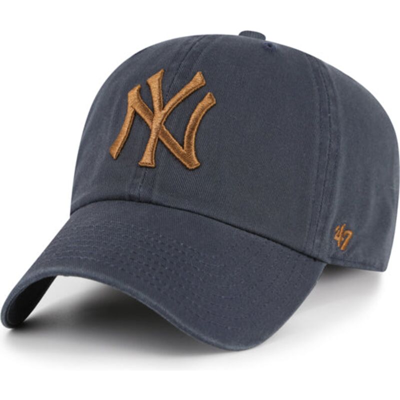 bone-curvo-cinza-ajustavel-com-logo-castanho-clean-up-contrast-vintage-navy-da-new-york-yankees-mlb-da-47-brand bone-curvo-cinza-ajustavel-com-logo-castanho-clean-up-contrast-vintage-navy-da-new-york-yankees-mlb-da-47-brand