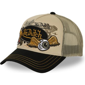 Boné trucker bege e preto PATCHES19 da Von Dutch