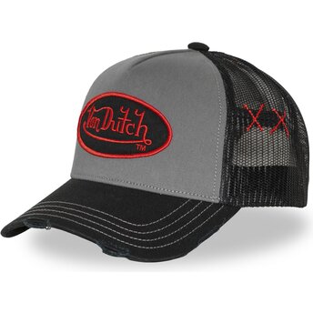 Boné trucker cinza e preto USED 17 da Von Dutch