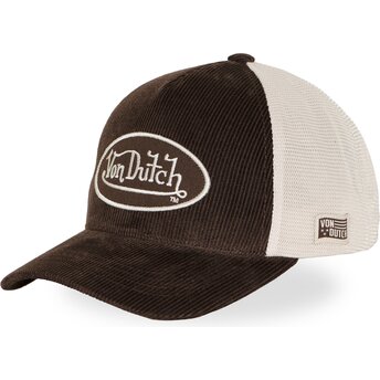 Boné trucker castanho e bege ajustável LOF B49 da Von Dutch
