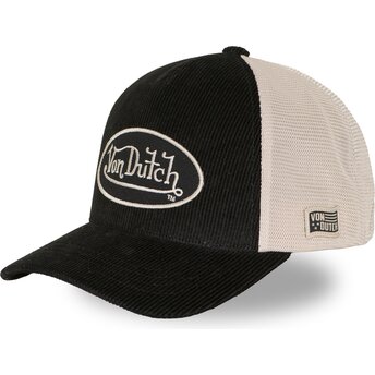 Boné trucker preto e bege ajustável LOF B50 da Von Dutch