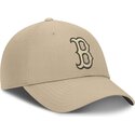 bone-curvo-bege-ajustavel-com-logo-bege-club-structured-uv-poly-ripstop-da-boston-red-sox-mlb-da-nike