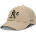 bone-curvo-bege-ajustavel-com-logo-castanho-structured-uv-poly-ripstop-da-oakland-athletics-mlb-da-nike