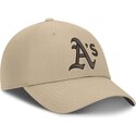 bone-curvo-bege-ajustavel-com-logo-castanho-structured-uv-poly-ripstop-da-oakland-athletics-mlb-da-nike