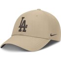 bone-curvo-bege-ajustavel-com-logo-castanho-club-structured-uv-poly-ripstop-da-los-angeles-dodgers-mlb-da-nike