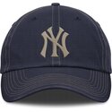 bone-curvo-azul-marinho-ajustavel-com-logo-bege-fathers-day-club-unstructured-organic-cotton-da-new-york-yankees-mlb-da-nike