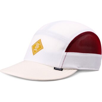 Boné curvo branco e vermelho ajustável Soft FineFine Mesh da Djinns