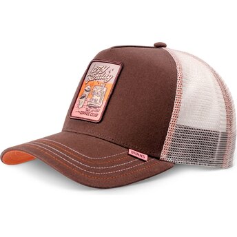 Boné trucker castanho e bege HFT LSCC Funky Patch da Djinns