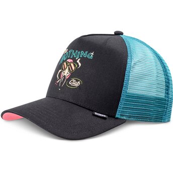 Boné trucker preto e azul HFT DNC Flamingo da Djinns
