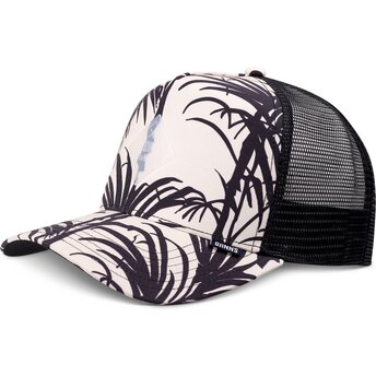Boné trucker preto e bege HFT Allover Palm da Djinns
