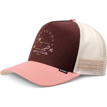 Boné trucker castanho e rosa HFT Lazy Bird da Djinns