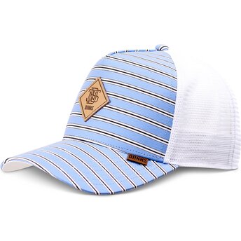 Boné trucker azul e branco HFT Business Stripe da Djinns
