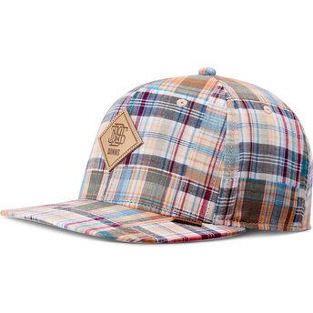 Boné plano multicolor snapback Patch Check Turquioise da Djinns