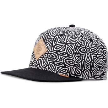 Boné plano preto e branco snapback Gothic Freestyle da Djinns