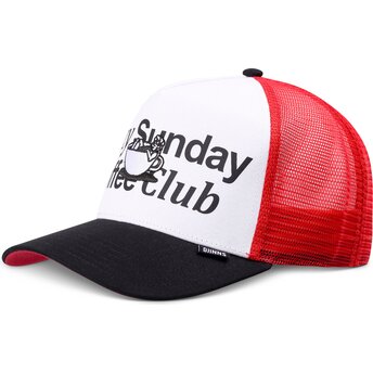 Boné trucker branco, vermelho e preto HFT Guy in a Cup da Djinns