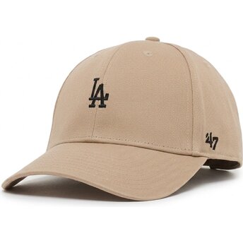 Boné curvo bege ajustável com logo preto MVP Base Runner Legend da Los Angeles Dodgers MLB da 47 Brand