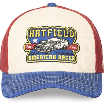 Boné curvo bege, vermelho e azul snapback SEMI CAR da Hatfield