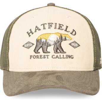Boné trucker verde e bege SEMI BEA da Hatfield