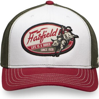 Boné trucker branco, verde e vermelho SEMI ROD da Hatfield