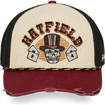 Boné trucker bege, preto e vermelho PCS ACE da Hatfield