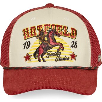 Boné trucker vermelho e bege PCS ROD da Hatfield