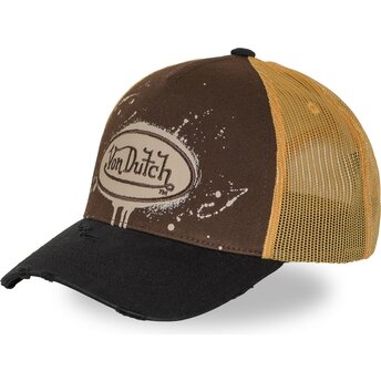 Boné trucker castanho, amarelo e preto TAG03 da Von Dutch