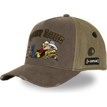 Boné curvo castanho e verde snapback Lucky Luke LCK4 LUC da Capslab