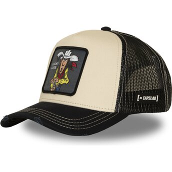 Boné trucker bege e preto Lucky Luke LCK4 COW da Capslab