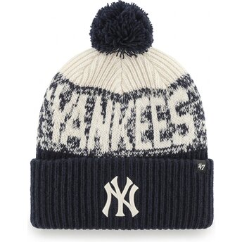 Gorro com pompom azul marinho Bone Chill Cuff Knit da New York Yankees MLB da 47 Brand