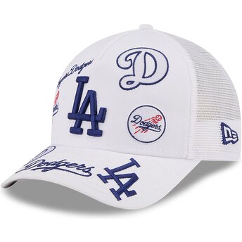 Boné trucker branco 9FORTY M-Crown A Frame All Over da Los Angeles Dodgers MLB da New Era