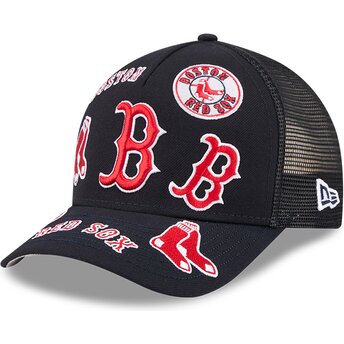 Boné trucker azul marinho 9FORTY M-Crown A Frame All Over da Boston Red Sox MLB da New Era