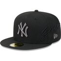 bone-plano-preto-justo-com-logo-cinza-59fifty-side-script-da-new-york-yankees-mlb-da-new-era