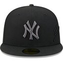 bone-plano-preto-justo-com-logo-cinza-59fifty-side-script-da-new-york-yankees-mlb-da-new-era