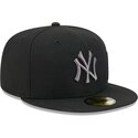 bone-plano-preto-justo-com-logo-cinza-59fifty-side-script-da-new-york-yankees-mlb-da-new-era