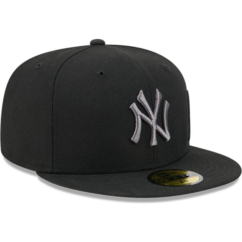 bone-plano-preto-justo-com-logo-cinza-59fifty-side-script-da-new-york-yankees-mlb-da-new-era
