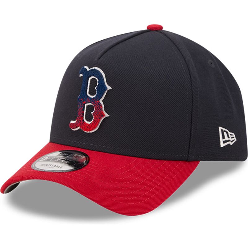 bone-curvo-azul-marinho-e-vermelho-snapback-9forty-a-frame-na-lifestyle-f1-da-boston-red-sox-mlb-da-new-era