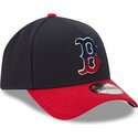 bone-curvo-azul-marinho-e-vermelho-snapback-9forty-a-frame-na-lifestyle-f1-da-boston-red-sox-mlb-da-new-era