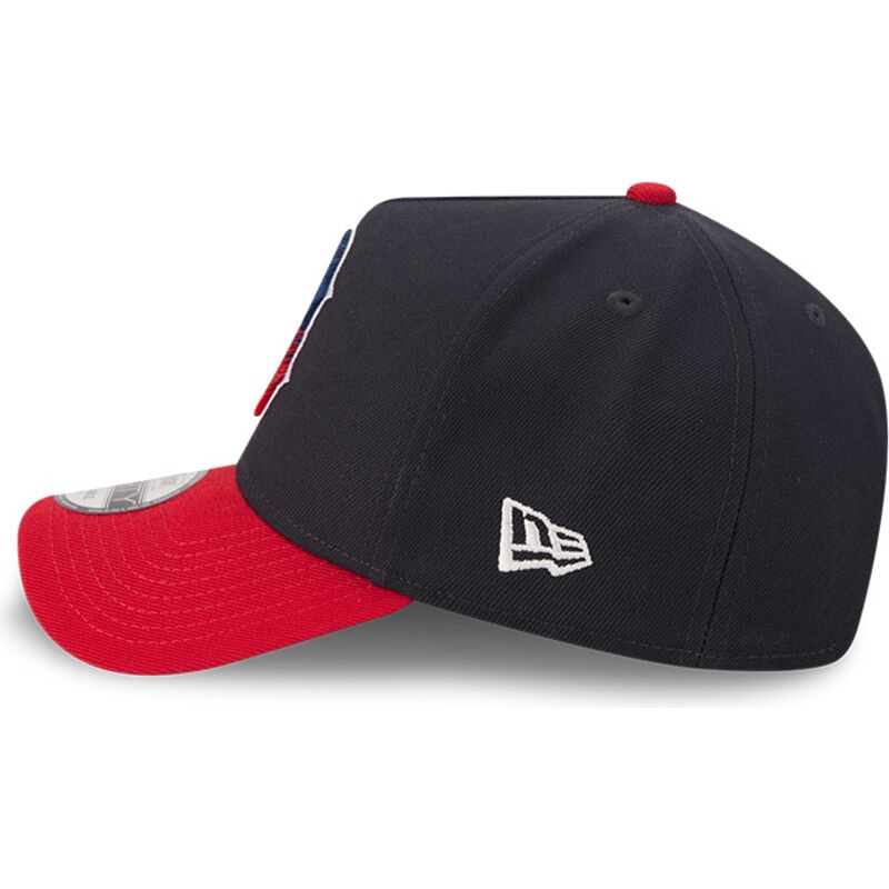 bone-curvo-azul-marinho-e-vermelho-snapback-9forty-a-frame-na-lifestyle-f1-da-boston-red-sox-mlb-da-new-era