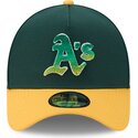 bone-curvo-verde-e-amarelo-snapback-9forty-a-frame-na-lifestyle-f1-da-oakland-athletics-mlb-da-new-era