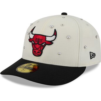 Boné curvo bege e preto justo 59FIFTY Beads NA Lifestyle F1 da Chicago Bulls NBA da New Era