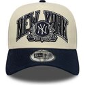 bone-curvo-bege-e-azul-marinho-snapback-e-frame-wordmark-suede-da-new-york-yankees-mlb-da-new-era