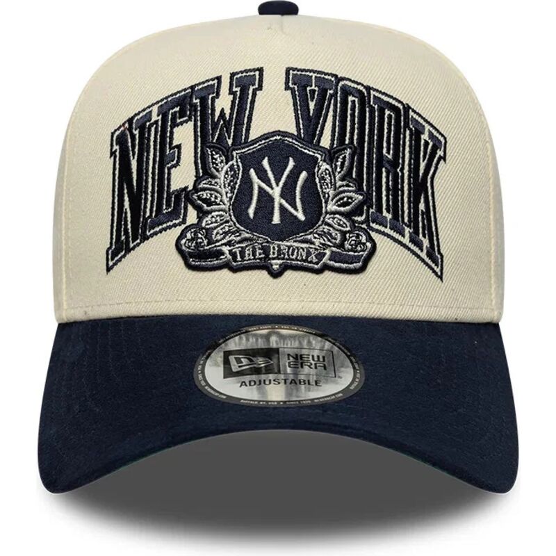 bone-curvo-bege-e-azul-marinho-snapback-e-frame-wordmark-suede-da-new-york-yankees-mlb-da-new-era